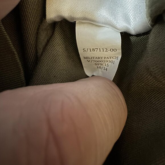 Banana Republic Jacket Womens XL Green Military Patch Utility Cotton Coat - Picture 6 of 9